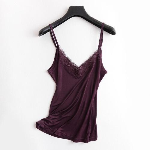 Damen Seide Unterhemd Spaghetti Top Oberteil Schlicht Trägertop Hemd Shirt DE - Bild 16 von 23