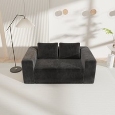 Portable 2-Seater Memory Foam Corduroy Sofa in a Box, No Assembly Required