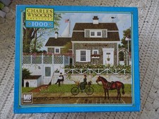 COMPLETE Charles Wysocki IN SPRING, AN OLD MAN'S FANCY 1000 Piece Puzzle Used