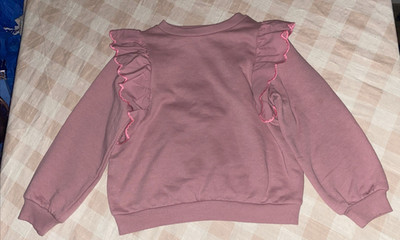 H&M Girls Pink Ruffle Sweatshirt Pink Sz 6X-7 NWT