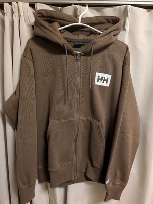 Helly Hansen Brown Parka L Zip-up Hoodie Front Pockets Used