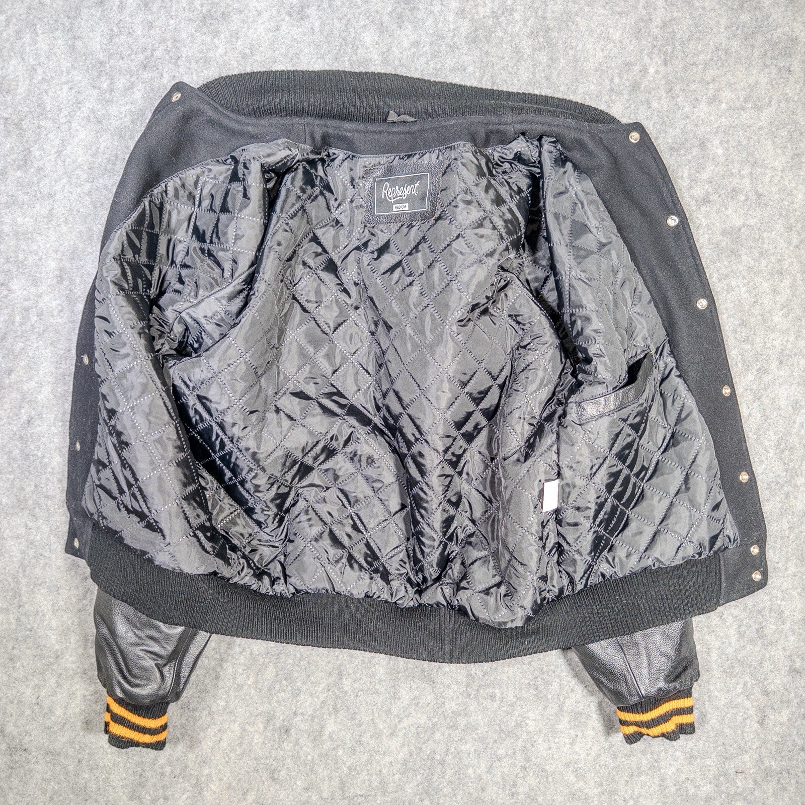 Represent Clo Varsity Jacket Black Medium Wool / … - image 4