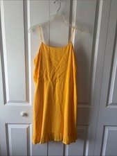Nine West Yellow Spaghetti Strap Mini Dress Size Large