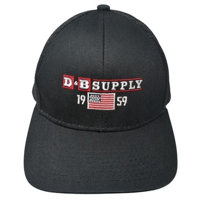 D&B Supply 1959 USA Flag Trucker Hat Black One Size Embroidered Outdoor
