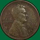 1913-S Lincoln Wheat Cent Very Fine VF Coin, Corrosion #40159