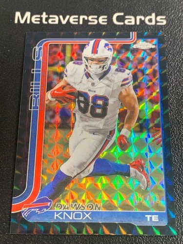 2025 Topps Chrome Football Black Geometric Refractor Dawson Knox #33