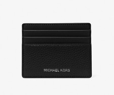 Michael Kors Cooper Pebbled Leather Tall Card Case, Black, NWOT