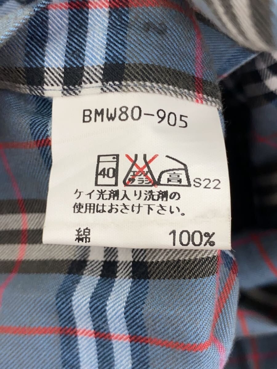 BURBERRY BLACK LABEL Nova Check Long Sleeve Shirt, Size 2, Cotton, Blue Check, B thumbnail 4