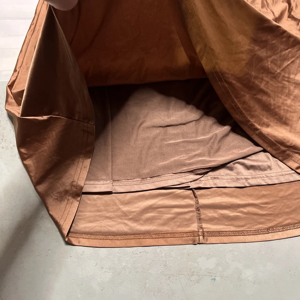 Rare London Women’s Bronze Asymmetric Scarf Maxi Dress Formal Size Small Curvy - Image 3 of 4