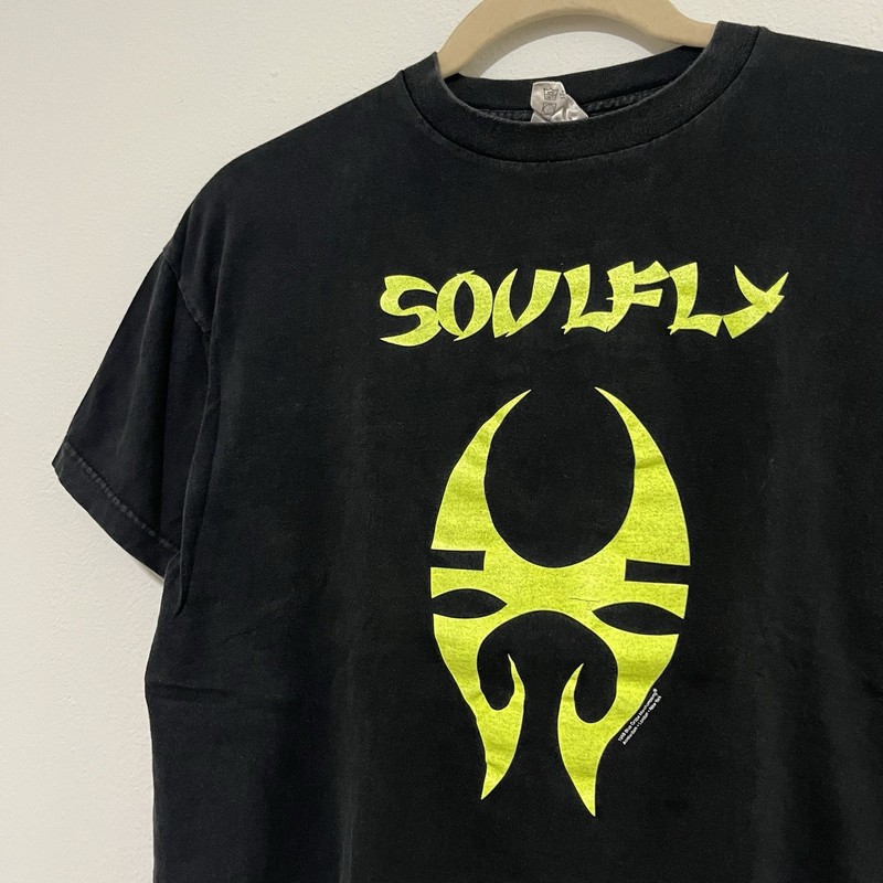 Vintage 90s Soulfly Bring Da Sh!t Nu Metal Sepultura Black Large Band T-Shirt