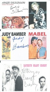 LOT OF 3 SIGNED CARDS: A. DICKINSON JUDY BAMBER BOWERY & K. GRANT CROSBY (BING)