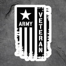 Military Sticker Vinyl Decal Army Veteran Black Flag Distressed USA