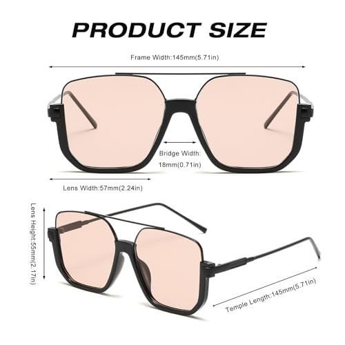 Statement Sunglasses Square Aviator Oversized Ros… - image 20