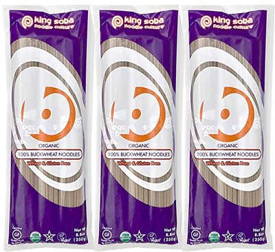 King Soba 3-PACK Gluten Free, Organic 100% Buckwheat Pasta Noodles - Sodium