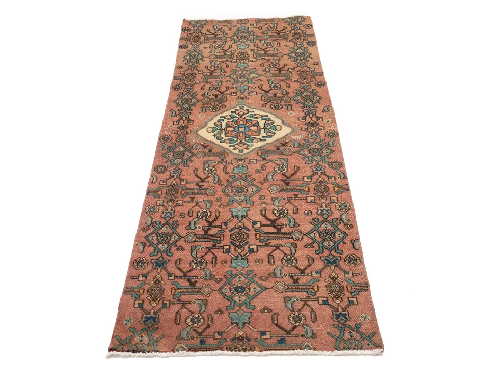 2'8 X 7'1 ft Semi-Antique Wool Runner Rug 3x8 Handmade Floral Design Carpet - Image 2 of 4