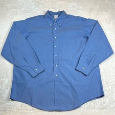 Brooks Brothers 18-35 Blue Casual Button Down Dress Shirt Cotton Blend