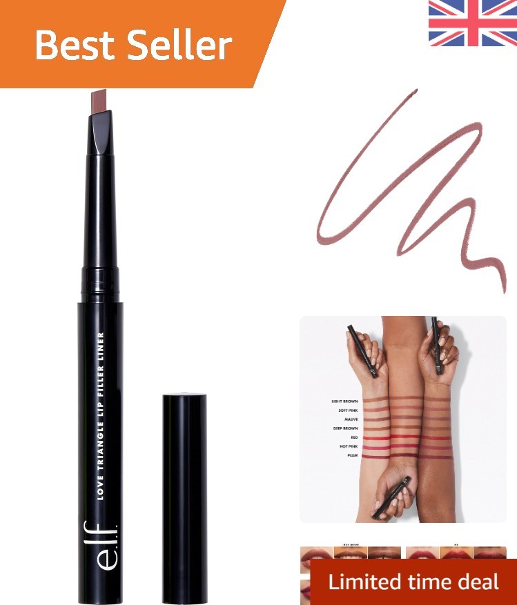 Love Triangle Lip Filler Liner - Mauve, 2-in-1 Sculpting Pencil for Defined Lips