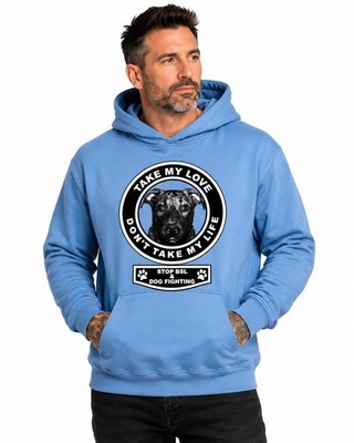 Pit Bull Take My Love Don't Take My Life Men's Pitbull Advocate Hoodie NWT