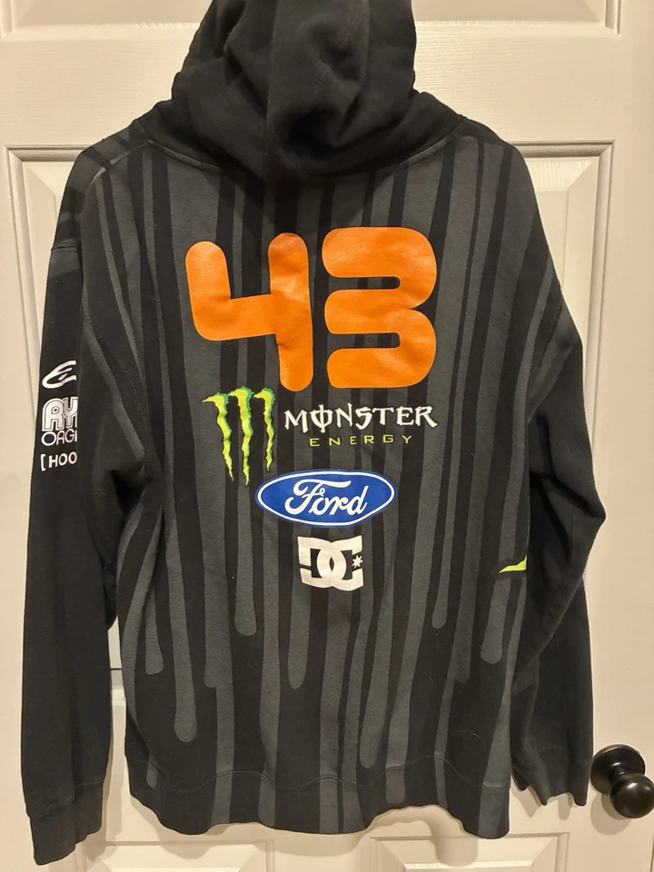 Sudadera con Capucha Ken Block Monster Ford DC Cremallera Completa Para Hombre Mediana Negra Y2K Grunge - Imagen 3 de 4