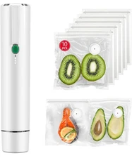 Vixino Handheld Vacuum Sealer for Food with 10 Reusable Bags Portable Cordless
