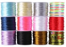 12 Colors 276 Yards Nylon Rattail Satin Silk Trim Cord Beading 1.0mm Mixed