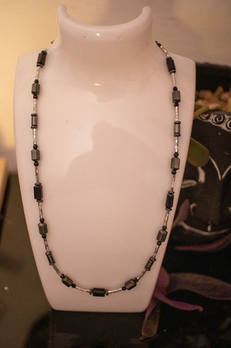 Collana uomo donna, pietre dure, giada, quarzo, turchese, ematite, 054. - Foto 3 di 7