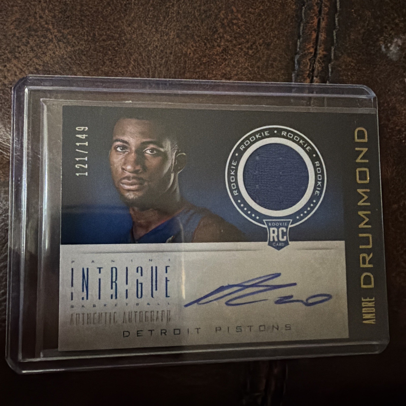 2012-13 Panini Intrigue Andre Drummond #136 Rookie Auto Jersey #121/149 Ssp