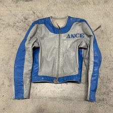 Vintage 1960s Lancer Motorcycle Racing Jacket Leather Cafe Racer Talon Zip