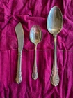 Lunt Sterling Silver 6.75" Master Butter Knife 8.5" Spoon 5.75" Spoon Rose