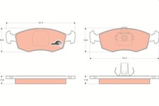 BREMSBELAGSATZ FÜR FIAT DOBLO GROSSRAUMLIMOUSINE (119 , 223 ) - TRW GDB1443