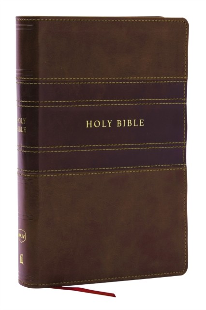 NKJV Personal Size Large Print Bible with 43,000 Cross References, Brown
