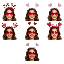 Womens Headbands and Heart Shape Sunglasses Party Props Costume Holiday Birthday