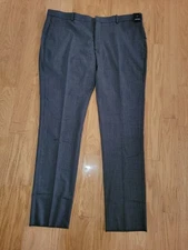 Nordstrom Tech Smart Trim Fit Wool Blend Dress Pants Grey Size 46x36(unfinished)