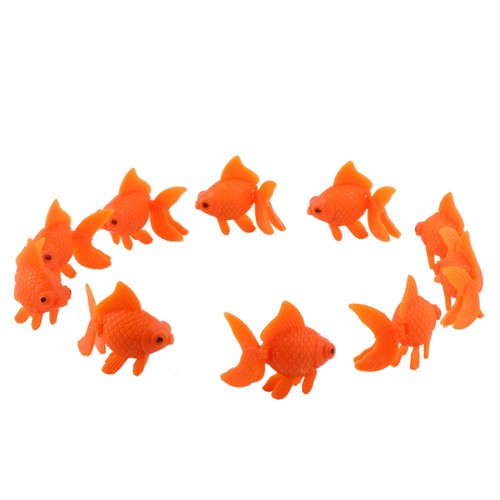 10PCS Artificial Floating Goldfish Plastic Fish Tank Aquarium Decor Ornament