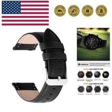Leather Watch Band 14mm 16mm 18mm 20mm 22mm 24mm, Soft Genuine Leather, Quick...