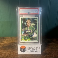 1981 LARRY BIRD's TOPPS ROOKIE CELTICS BB Card. Autographed #4 PSA Grade Auto 10