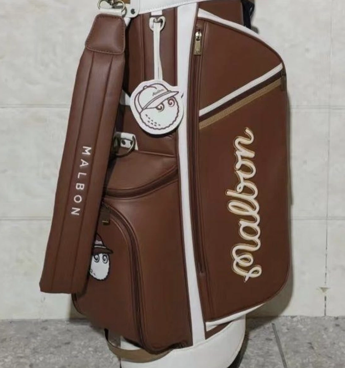 Malbon Golf キャディバッグ ブラウン Malbon Golf Malbon Caddy Bag Brown Brown Malbon New | eBay