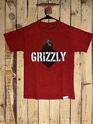 Diamond Supply Grizzly Griptape Skateboard Vintage Y2K Red Tee Shirt Men s Small
