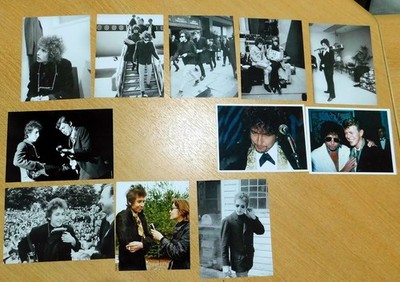 KONVOLUT 12 FOTOS BOB DYLAN 11X15 CM UND MEHR ODER WENIGER GLÄNZEND REPRODUKTIONEN