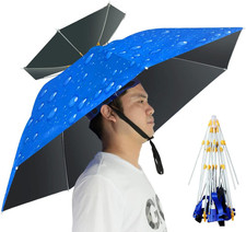 Umbrella Hat Folding Adjustable Sun Rain Cap, 37.4  UPF 50 UV Protection Large