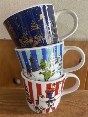 RARE KFC Japan Moomin Soup Mug 3pc Set Unused w/ Secret Navy Starry Sky 2014