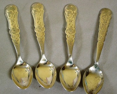 4 Pako Rhenen ''The Horse Head'', Dutch Silverplate, Espresso Spoons, MCM