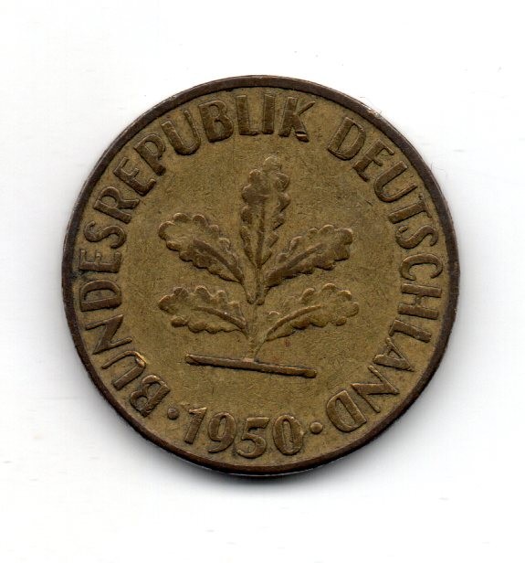Germany 1950, Bundesrepublik Deutschland, 5 pfennig D