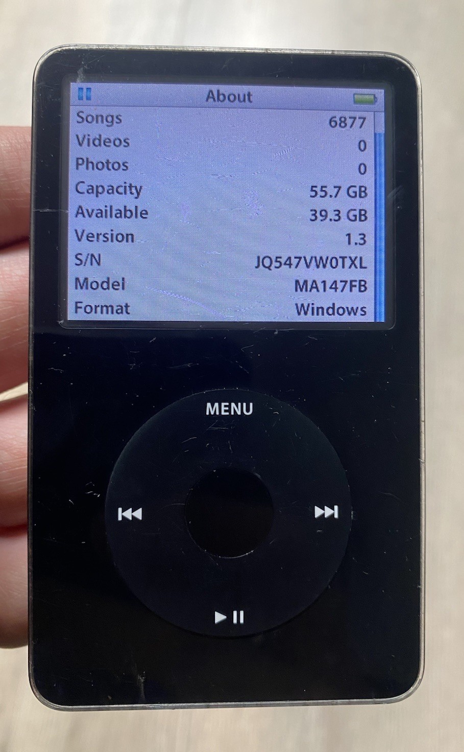 Apple iPod Classic 5th Generation Black 60GB