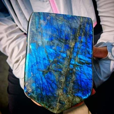 5.39LB Natural Labrador moonstone quartz free form mineral specimen 2.45kg