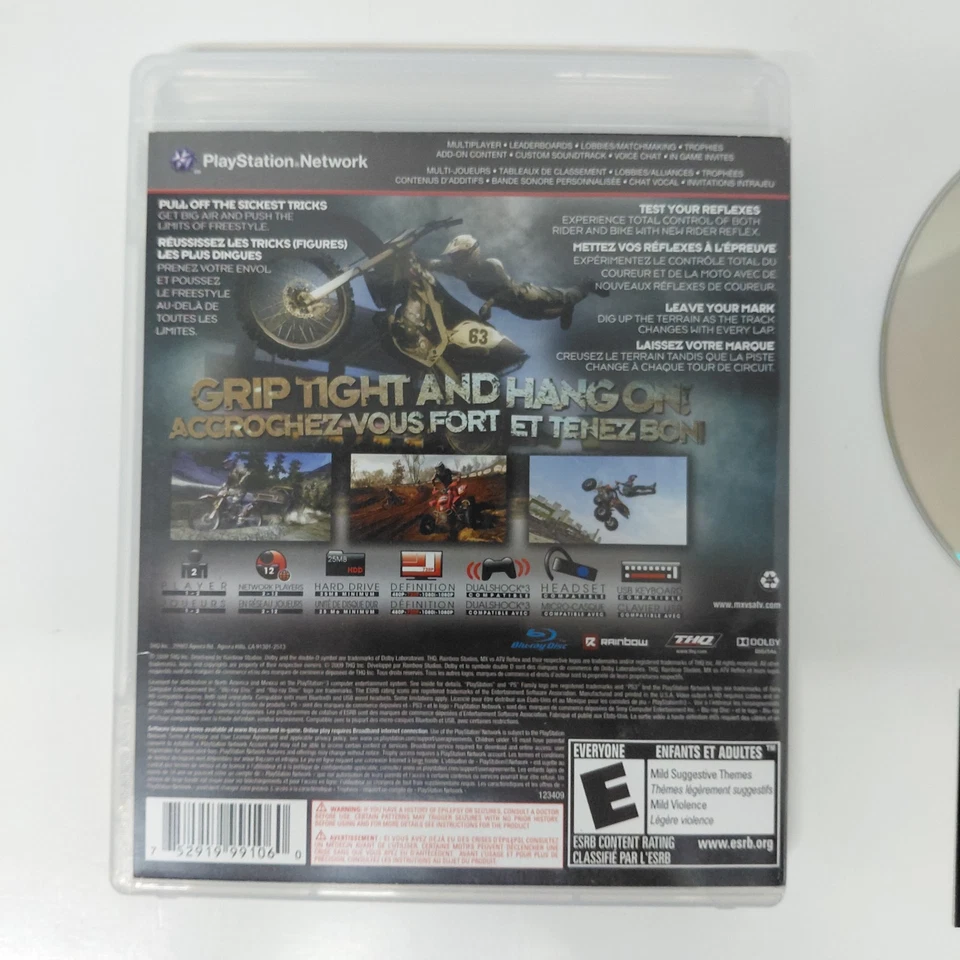 MX vs. ATV Reflex (Sony Playstation 3, 2009) CIB EN+FR Manuals - Image 3 of 4