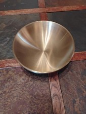 Purina Friskies Cat Feeding Food Bowl Dish Gold Aluminum