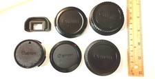 VTG Canon Camera Body  Lens Rear/Body caps  Viewinder Cover. LOT OF 6 pcs.