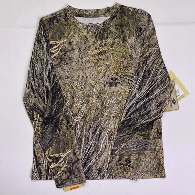 Magellan Mossy Oak Youth Small Mesh Long Sleeve Brush Camo Casual Hunting