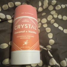 Crystal Magnesium Enriched Deodorant, Coconut  Vanilla, 2.5 oz 70 g New